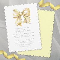 Gender Neutral Yellow Bow Baby Shower