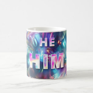 Gender Pronouns He/Him Digital Art Mug
