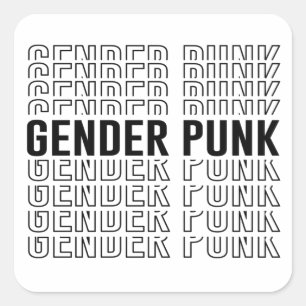 Gender Punk Pattern Square Sticker