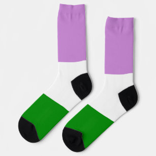 Gender Queer Purple Green White Striped LGBT Socks