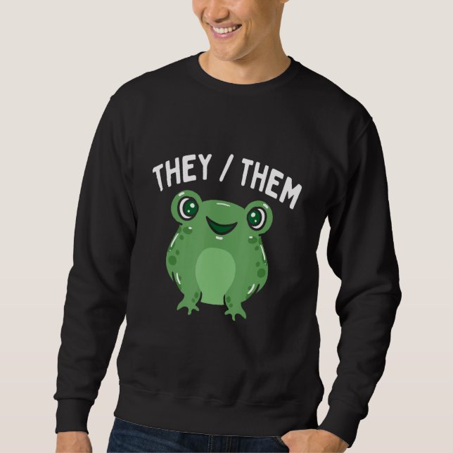Gender Queer They Them Pronouns LGBTQ Pride Month  Sweatshirt (Front)