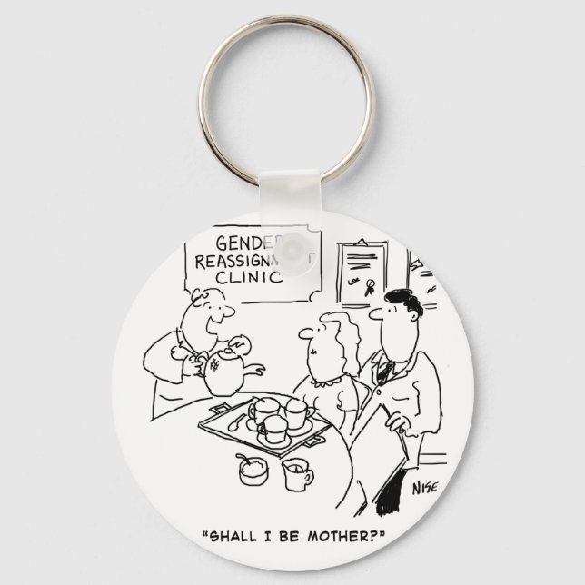 Gender Reassignment Clinic Cartoon Key Ring (Front)