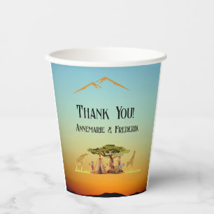 Gender Reveal African Animal Paper Cups