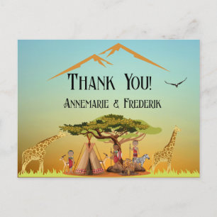 Gender Reveal African Animal Postcard