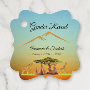 Gender Reveal African Sunset Favour Tags