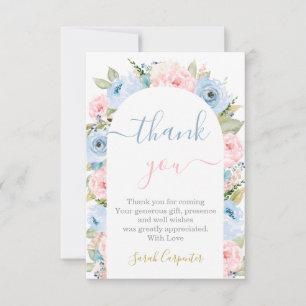 Gender Reveal Arch thank you Note Card