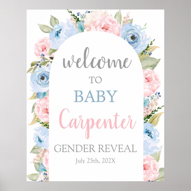 Gender Reveal Arch Welcome sign (Front)