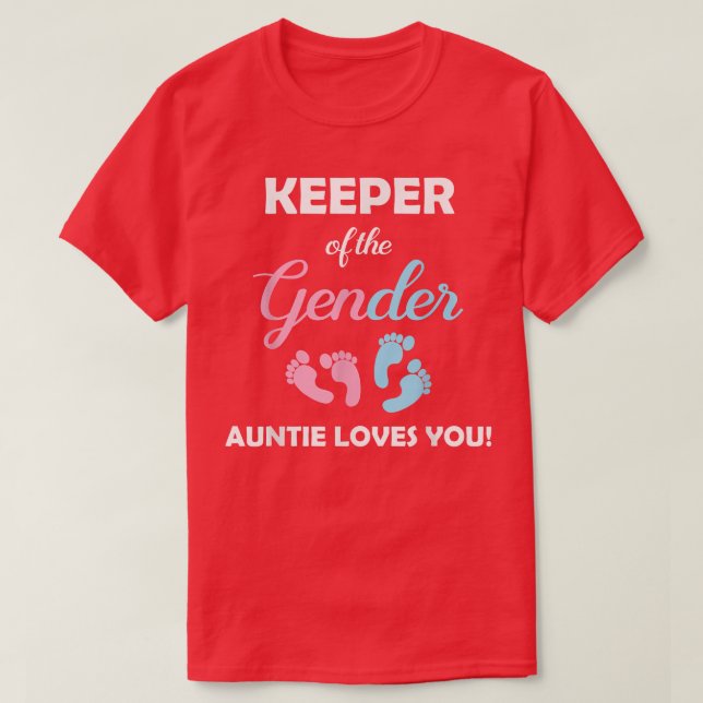 Gender Reveal Auntie For New Parents  T-Shirt (Design Front)