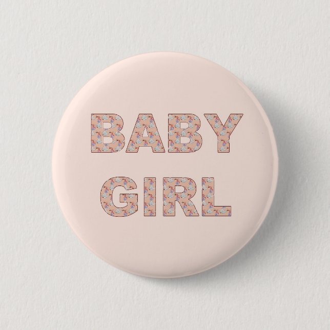 Gender Reveal Baby Girl Team 6 Cm Round Badge (Front)