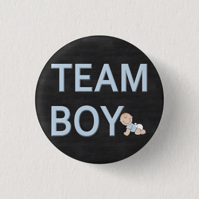 Gender Reveal Baby Party Custom Team Boy 3 Cm Round Badge (Front)
