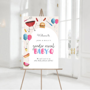Gender Reveal Baby-Q (BBQ) Welcome Poster Sign