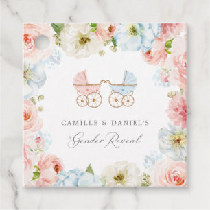 Gender Reveal Baby Shower Blue and Pink Thank you Favour Tags