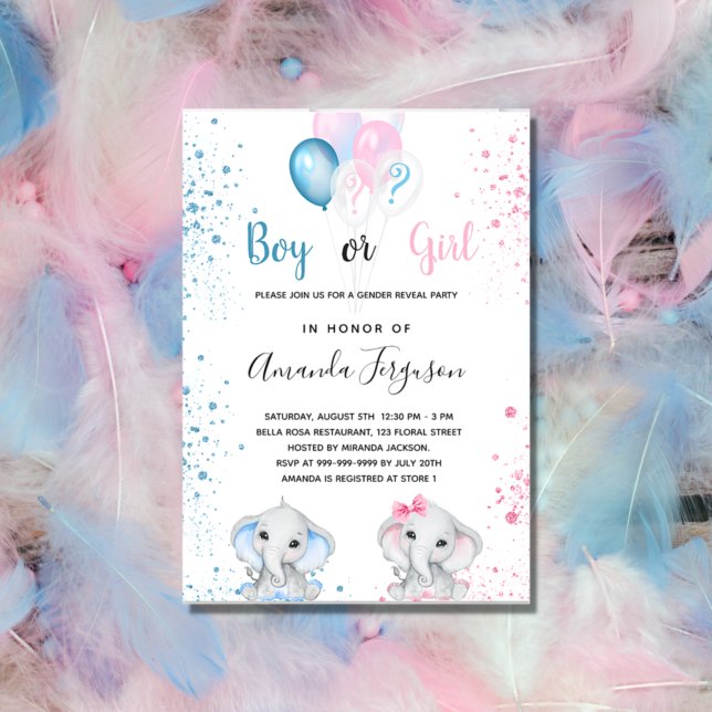 Gender reveal baby shower blue pink boy girl  invitation (Creator Uploaded)