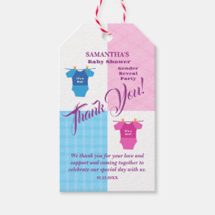 Gender Reveal Baby Shower Boy or Girl? Girl Boy. Gift Tags