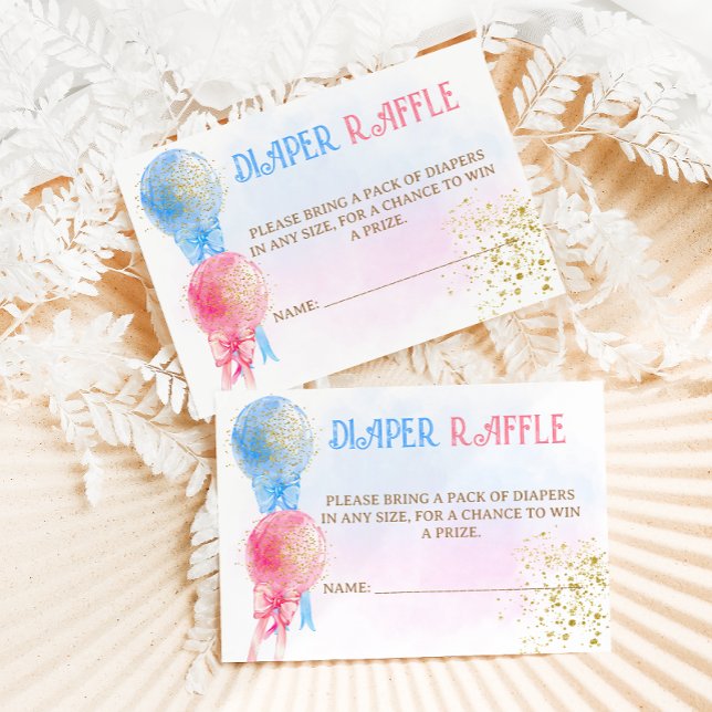 Gender Reveal Baby Shower Diaper Raffle Enclosure Card (Creator Uploaded)