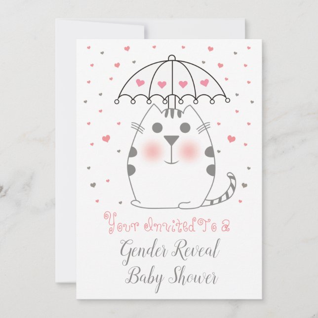 Gender Reveal Baby Shower Flat Card (Front)