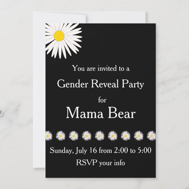 Gender Reveal Baby Shower Invitation (Back)