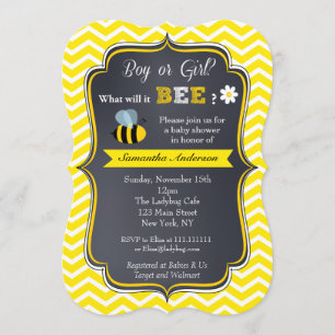 Gender Reveal Baby Shower Invitations