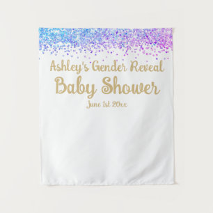 Gender Reveal Baby Shower Photobooth Backdrop Prop Tapestry