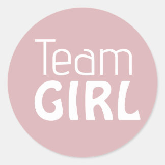 Gender Reveal Baby Shower - Team Pink Girl Classic Round Sticker