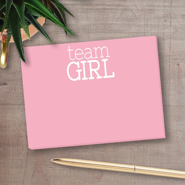 Gender Reveal Baby Shower - Team Pink Girl Post-it Notes (Creator Uploaded)