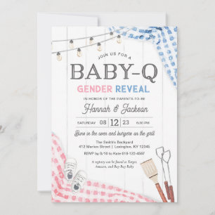 Gender Reveal BabyQ Invitation