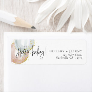 Gender Reveal Balloon Baby Shower Return Address  Return Address Label