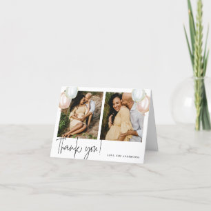 Gender Reveal Balloon Baby Shower Thank You Card