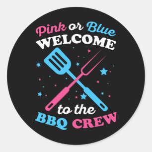 Gender Reveal Bbq Design For A Bbq Lover  Classic Round Sticker