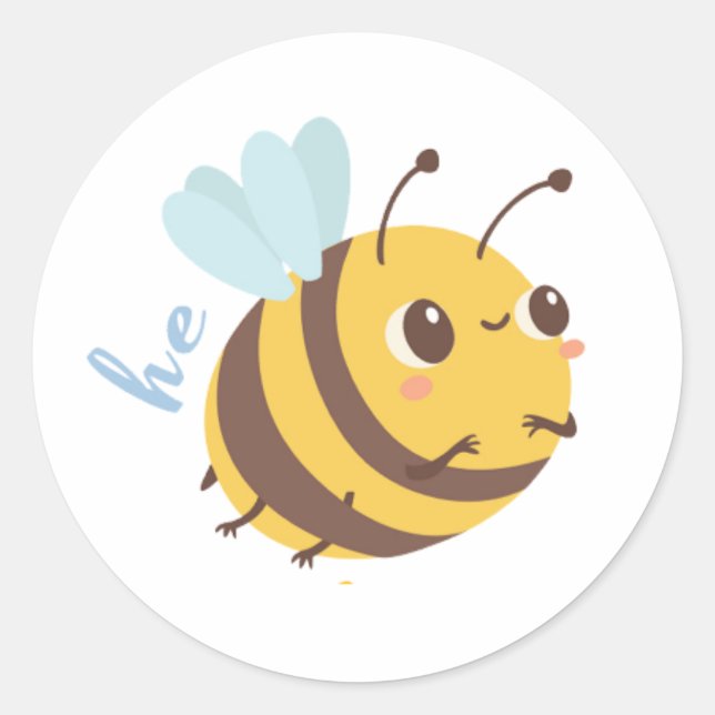 Gender Reveal Bee Vote Boy Round Sticker (Front)