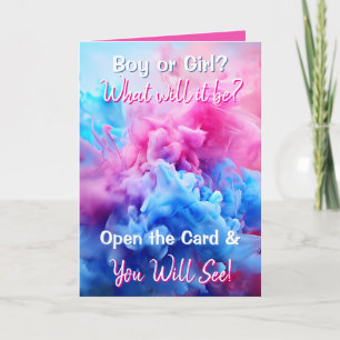 Gender Reveal Blonde Baby Girl Inside Card