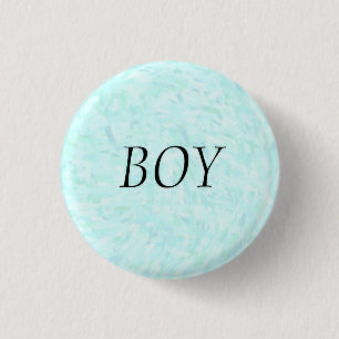 Gender Reveal Blue Confetti "BOY" Pin Button