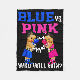 Gender Reveal Blue Vs Pink Ethnic Boxing Babies Bo Fleece Blanket