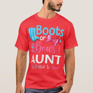 Gender Reveal Boots Or Bows Aunt Matching Baby Par T-Shirt