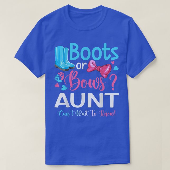 Gender Reveal Boots Or Bows Aunt Matching Baby Par T-Shirt (Design Front)