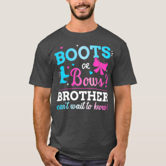Gender reveal boots or bows brother matching baby T-Shirt