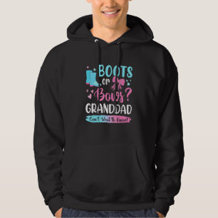 Gender Reveal Boots Or Bows Granddad Matching Baby Hoodie