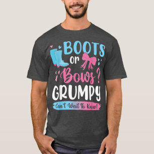 Gender reveal boots or bows Grumpy matching baby p T-Shirt