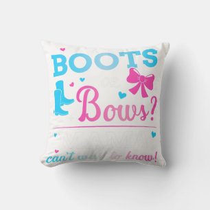 Gender reveal boots or bows mama matching baby par cushion