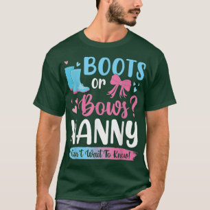 Gender reveal boots or bows Nanny matching baby pa T-Shirt