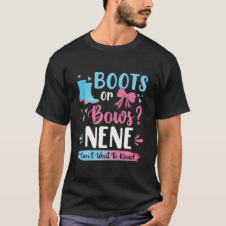 Gender Reveal Boots Or Bows Nene Matching Baby Par T-Shirt