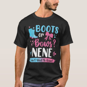 Gender Reveal Boots Or Bows Nene Matching Baby Par T-Shirt