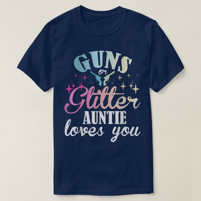 Gender Reveal Boy or Girl Auntie Loves You Matchin T-Shirt (Design Front)