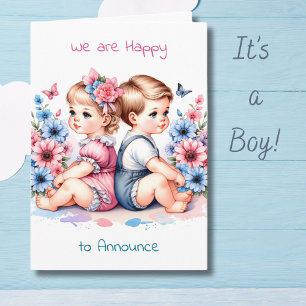 Gender Reveal   Boy or Girl, It's a Boy! Card
