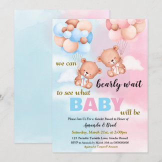 Gender Reveal Boy or girl Pink or Blue Party Invitation