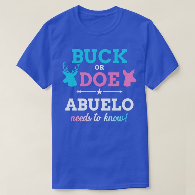 Gender reveal buck or doe abuelo matching baby par T-Shirt (Design Front)