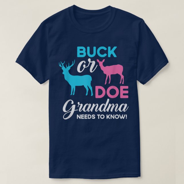 Gender reveal buck or doe grandma matching baby pa T-Shirt (Design Front)