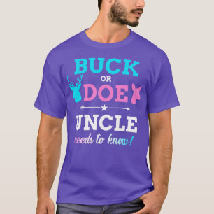 Gender reveal buck or doe uncle matching baby part T-Shirt