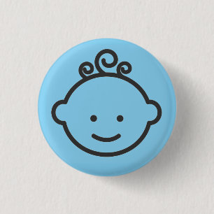 Gender Reveal Button: BLUE     Vecteezy.com 3 Cm Round Badge