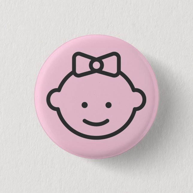Gender Reveal Button: PINK ||| Vecteezy.com 3 Cm Round Badge (Front)